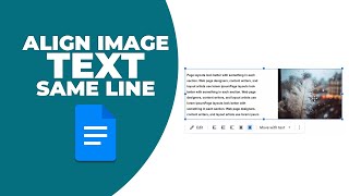 How to align image and text in the same line in Google Docs