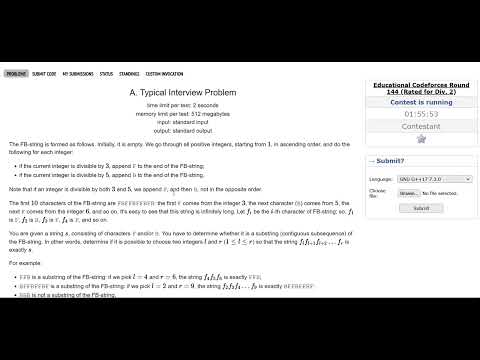 A. Typical Interview Problem Codeforces Solution div2 round 144 || div2 Solution