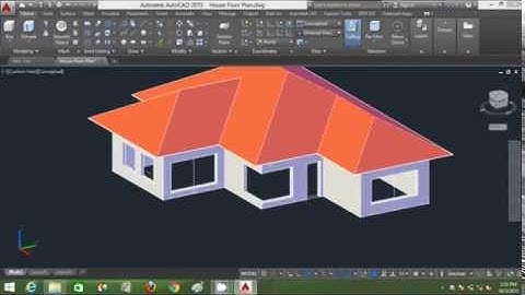 AutoCAD 3D House Modeling Tutorial Beginner Part 1 | Basic New 2015 |