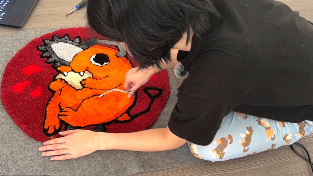 39daph Creates a Chainsaw Man Rug - YouTube