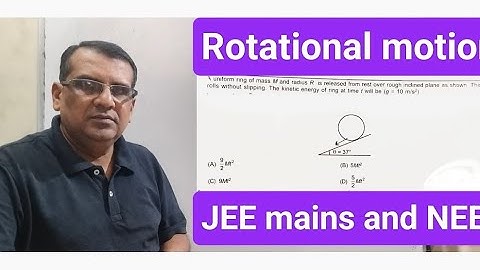 a uniform ring of mass M and radius R is released from rest over rough inclined plane as shown.The