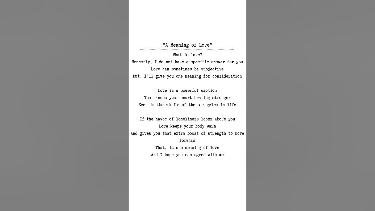 Poetic Quote | A Meaning of Love 