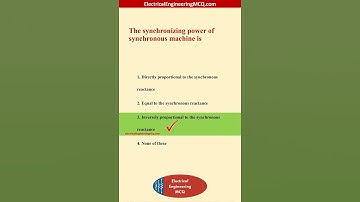 The synchronizing power of synchronous machine is - Electrical Engineering MCQ