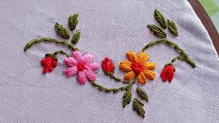 Border Design!!! Easy Embroidery Idea/ Hand Embroidery Design/ How to create perfectly Borderline 