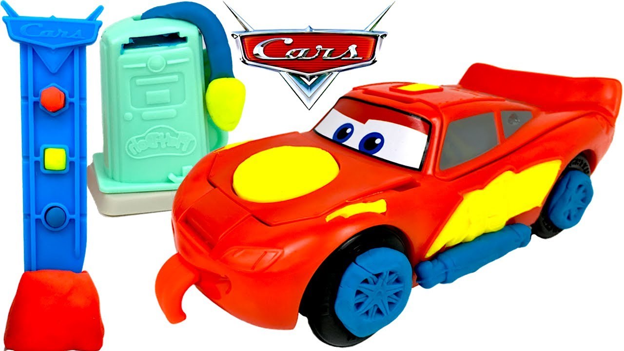 DISNEY PIXAR CARS PLAY DOH SPIELSET MIT LIGHTNING MCQUEEN WERKZEUGE UND VIELE FORMEN UNBOXING