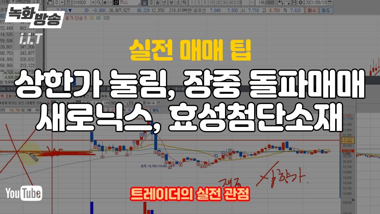 ⁣상한가 음봉 눌림매매와 장중 돌파매매 [ 새로닉스, 효성첨단소재, 파워로직스 ]