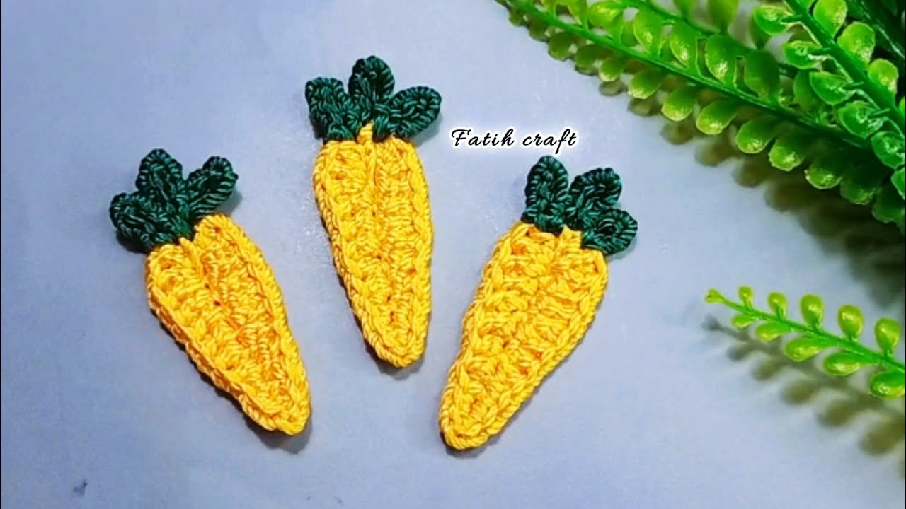 Tutorial aplikasi rajut wortel mudah untuk pemula || crochet carrot for beginner