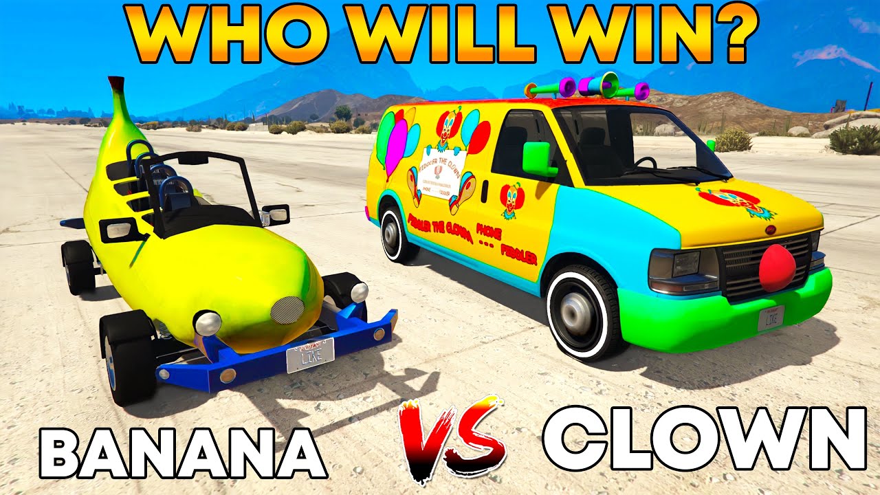 GTA 5 CLOWN CAR VS MODDER BANANA CAR (ROCKSTAR GAMES)(WHICH IS BEST