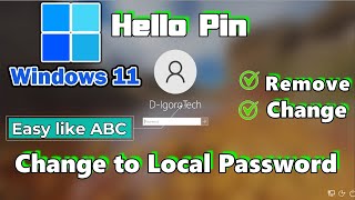 How to Remove Windows 11 Hello PIN and Change to  PASSWORD