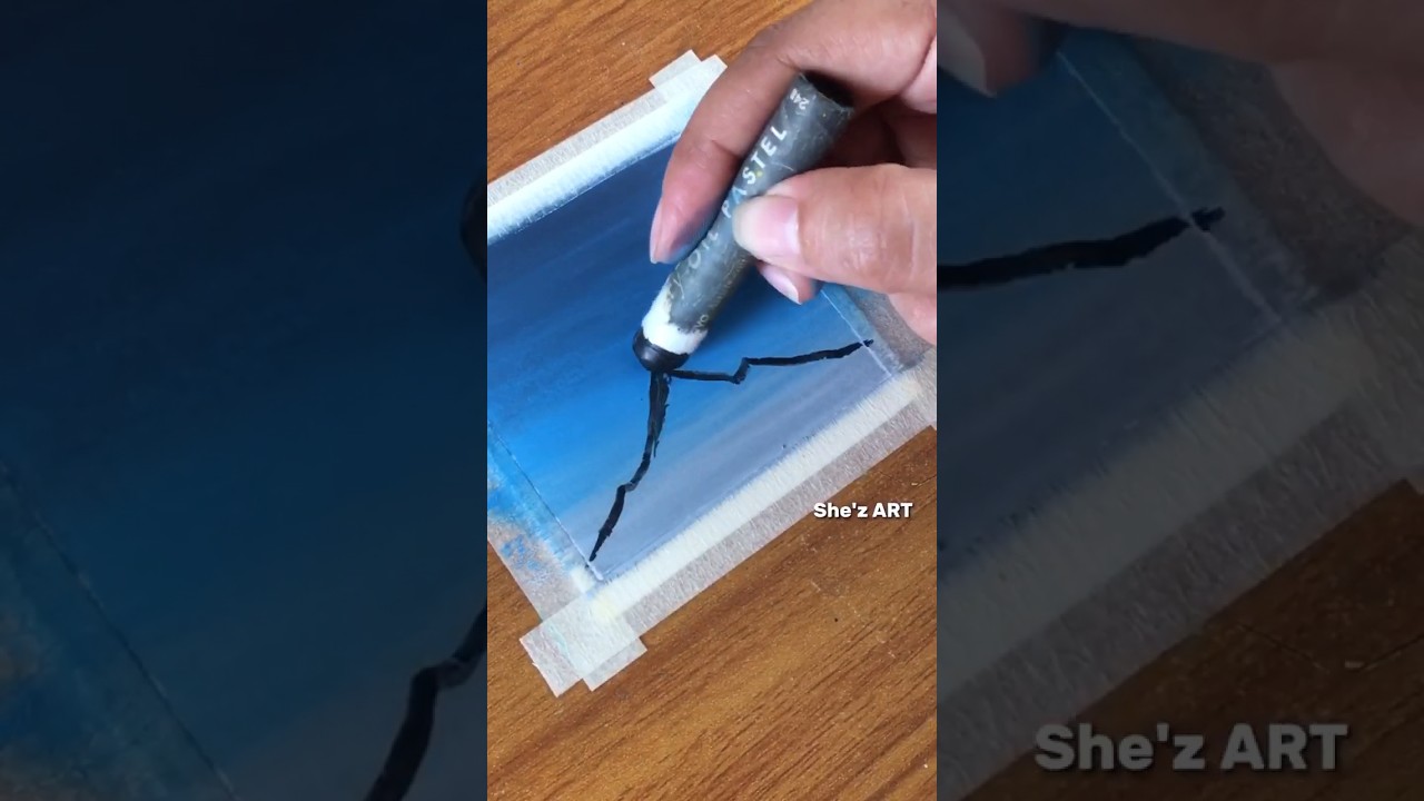 Mountain Painting in Oil Pastels #oilpasteldrawing #mungyo #shorts #art #landscapepainting