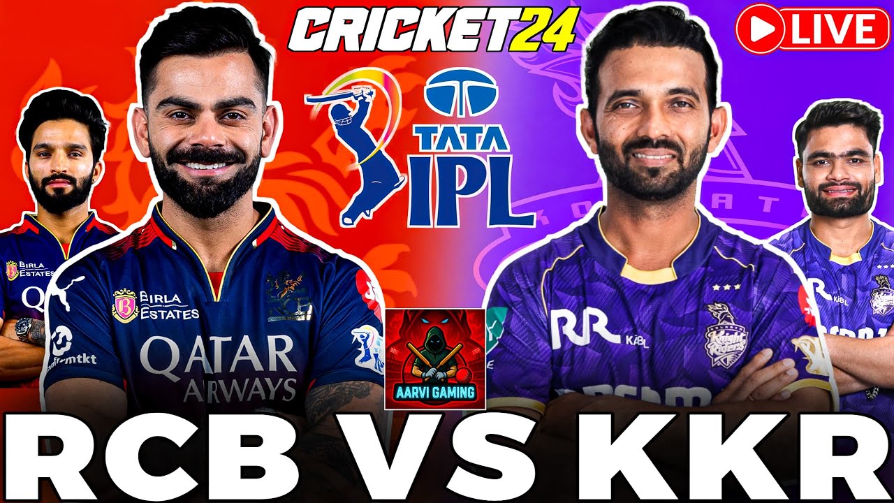 RCB VS KKR IPL 2025 : T20 MATCH NO 1 : CRICKET 24 Live stream #shorts # ...