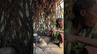 Hadzabe Tribe women live peacefully in the village in the forest