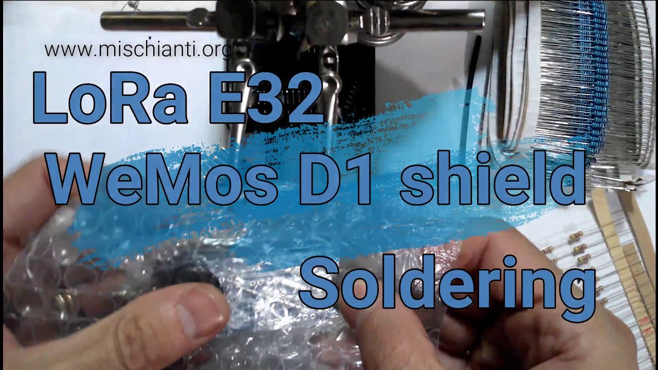 EBYTE LoRa E32 soldering WeMos D1 mini (esp8266) shield - YouTube