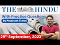 The Hindu Analysis by Prashant Tiwari | 29 September 2023 | Current Affairs Today | StudyIQ
