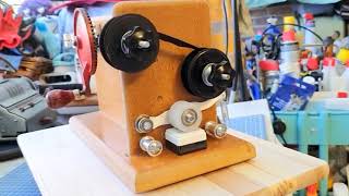A self made typewriter ribbon spooling jigg