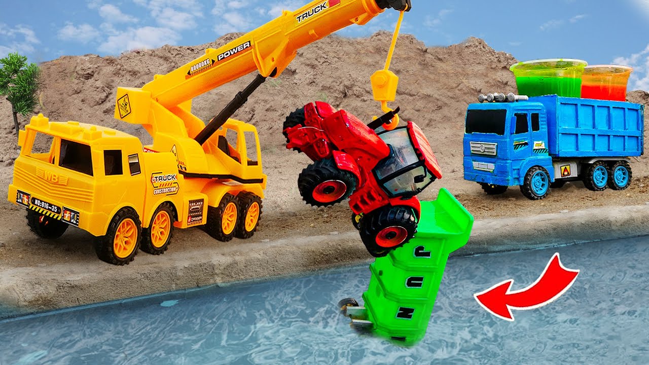 Car toy JCB - Fire truck, Crane, Dump Truck to rescue and assemble mini Tractor - Toy for kids