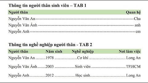 Cách đặt Tab trong Word