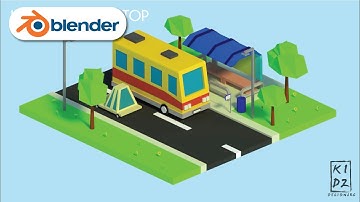 Isometric Low Poly Bus Stop (Blender 2.79)