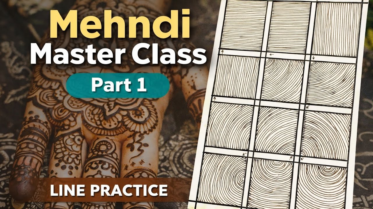Basic Mehndi Line Practice | Mehndi Master Class🌿 Episode 1 | Learn Mehndi Step by Step