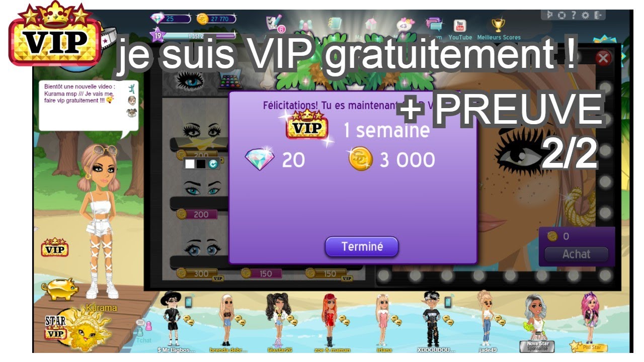 Comment être VIP gratuitement + PREUVE ! [MSP] 2/2 - YouTube