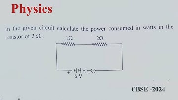 In the given circuit calculate the power consumed in watt in the resistor of 2 ohm | physics