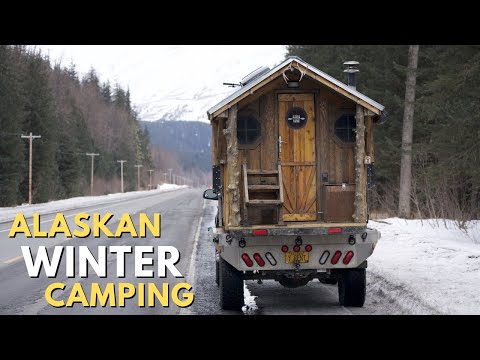 Alaskan Winter Camping in a Cozy Homemade Truck Camper | Shrimp & Grits Camp & Cook #vanlife #asmr