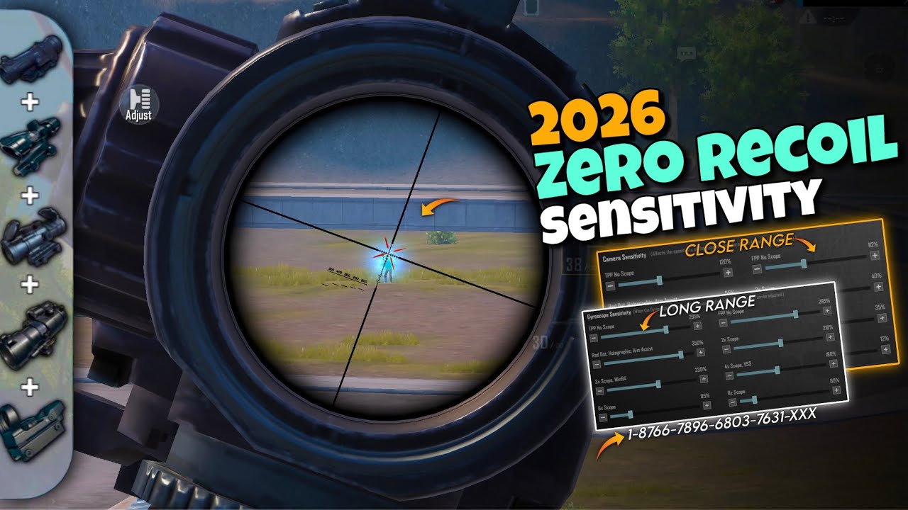 2026 World Best Zero Recoil Sensitivity Settings 🔥 For All Mobile Non Gyro And Gyroscope ✅