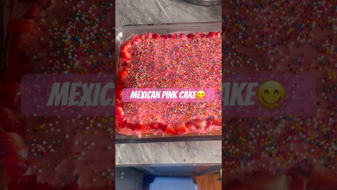 🍓Cortadillo (Mexican Pink Cake)🍓 #recipe #shorts #cake #strawberry #food #dessert