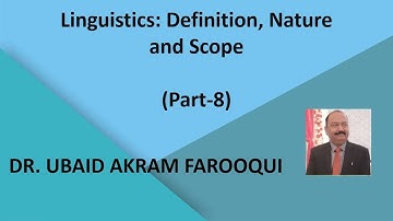 MA FINAL PAPER V(a) Linguistics: Definition, Nature and Scope (Part-8)