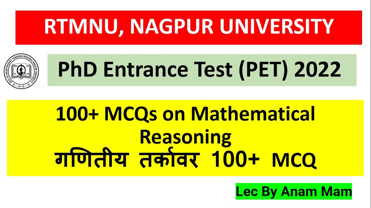 phd entrance exam 2022 rtmnu