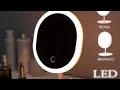 Espelho Para Maquiagem Mesa Inteligente Com Luz De Claro Led Portátil Dobrável Ajustável Oval XDH18