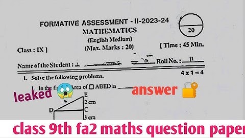 Ap Fa2 exam 2023 9th class maths || Ap fa2 exam 2023-24