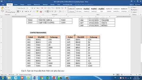 CHỮA BÀI: QUẢN LÝ BÁN HÀNG (ACCESS 2016)
