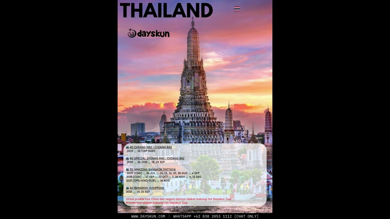 🇹🇭 Explore Thailand 2025 bareng Dayskun Tour!