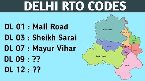 Delhi RTO Codes list for Vehicles Registration (Delhi rto list)