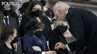 Biden, Pelosi and Schumer pay respects to slain Capitol Officer