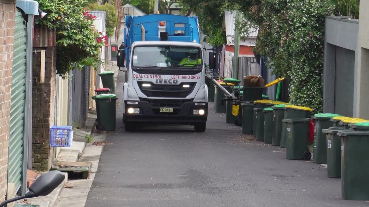 Inner West Recycling - Tight Lane Way filled with Bins