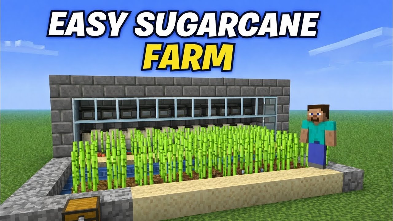 Ultimate Easy Sugarcane Farm in Minecraft – Auto Harvest & Works in All ...