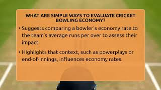 What Are Simple Ways To Evaluate Cricket Bowling Economy? - Go-To Cricket Guide