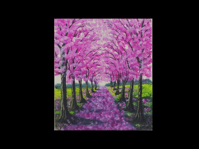 油絵 油彩  絵 絵画【Çherry blossom road】 Cherry blossom path🌸⛩ : r/painting