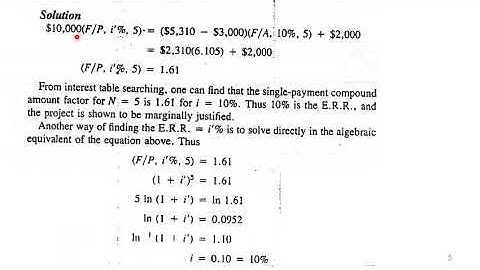 Engineering Economy,  Economic studies ,  rate of return methods, ERR Part 2