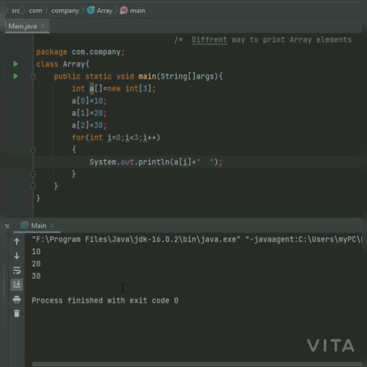 #array || printing array elements || #java