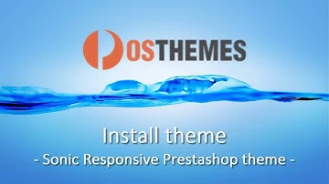 How to install Sonic Responsive Prestashop theme