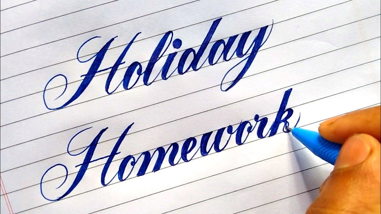 calligraphy for holiday homework