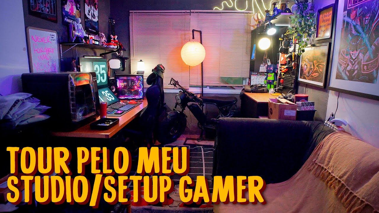 Tour pelo meu STUDIO/SETUP GAMER de DESEMPREGADO em 2025