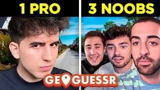 ¿Podrán 3 Noobs Ganar a 1 Pro en Geoguessr?