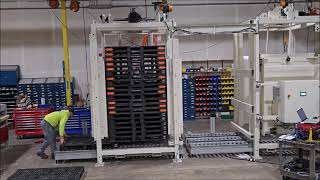 Dual VertiSTAK Pallet Stacker System | Automated Good & Reject Pallet Sorting