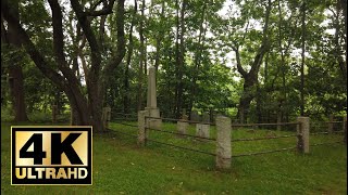1664 Langdon Family Cemetery in Portsmouth, NH. A Short Quiet Walk on a Breezy Summer Day in 4k.