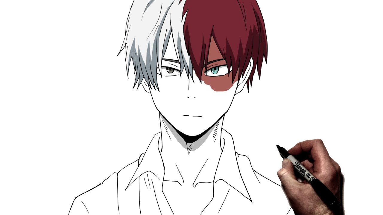 How To Draw Shoto Todoroki (Close up) | Step By Step | My Hero Academia ...