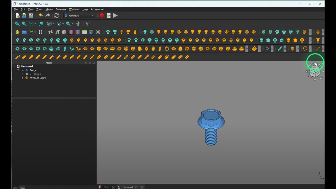FreeCAD 1.0, Andy Sly Engineer, Addon Manager Easy 3D bolt